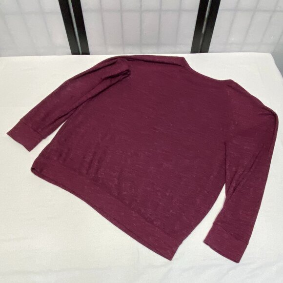 Buffalo David Bitton Burgundy Raglan Long Sleeve Marled Knit Tee Shirt M - Picture 9 of 12